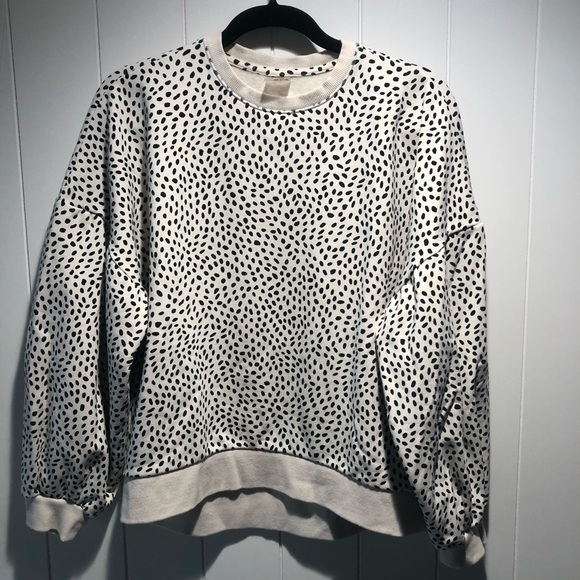 Calia by Carrie Underwood cream and black polka dot drop shoulder oversized S - Picture 1 of 9